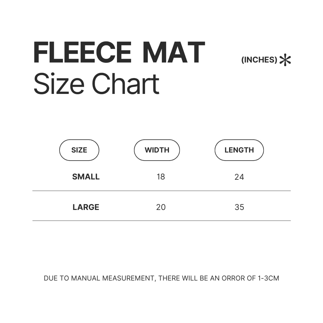 Fleece Mat Size Chart - Fourth Wing Shop
