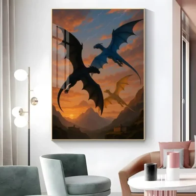 Fourth Wing Dragon Epic Fantasy Wall Art