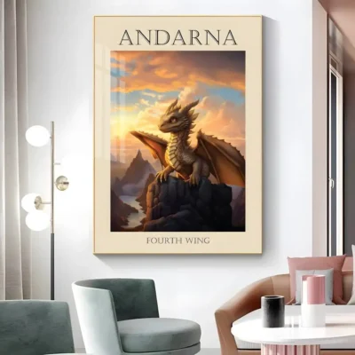 Fourth Wing Dragon Powerful Monster Wall Art