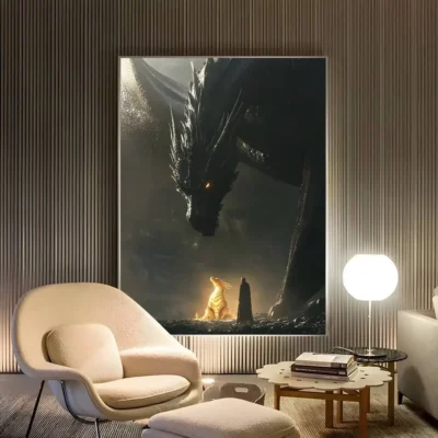 Fourth Wing Romantic Scene Wall Art