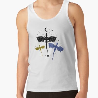 Trio Of Black Gold And Navy Dragons Tank Top