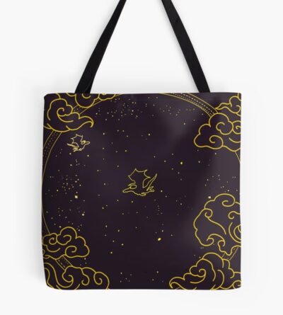 Fourth Wing Black Illustrated Tote Bag