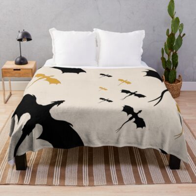 Fourth Wing Dragon Throw Blanket