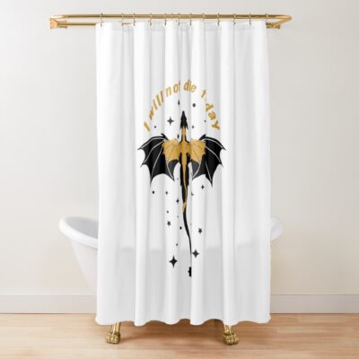 Black And Gold I Will Not Die Today Starry Dragons Shower Curtain
