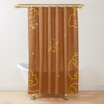 Fourth Wing Brown Illustrated Shower Curtain