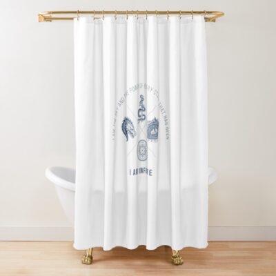Fourth Wing Blue Shower Curtain