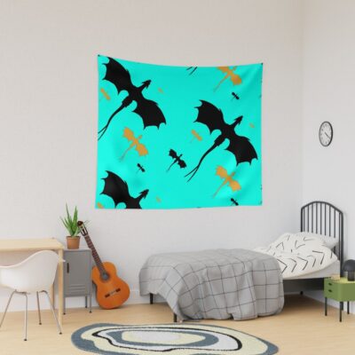 Fourth Wing Mint Green Dragon Tapestry