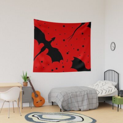 Fourth Wing Red Stars And Dragon Tapestry