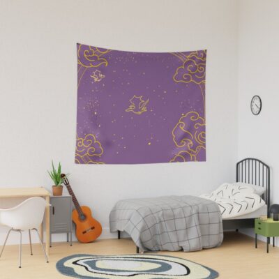 Fourth Wing Deep Purple Illustrated Tapestry