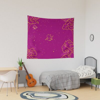 Fourth Wing Maroon Illustrated Tapestry