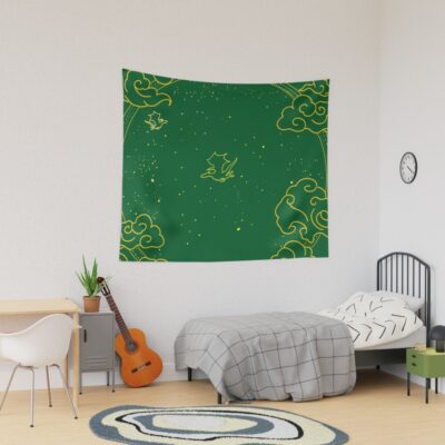Fourth Wing Green Illustrated Tapestry