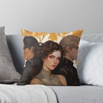 Violet Xaden And Dain Fourth Wing Book Fan Art Throw Pillow