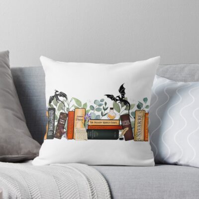 Dragon Rider Book Shelf Throw Pillow