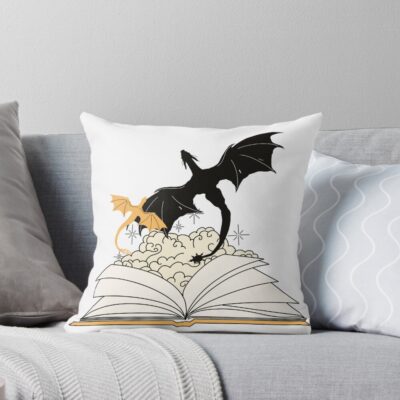 Fourth Wing Dragons Throw Pillow