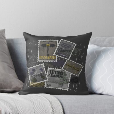 Fourth Wing Stamp Collection Throw Pillow